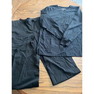 Cherokee workwear black scrub set top size Large, pants size Medium